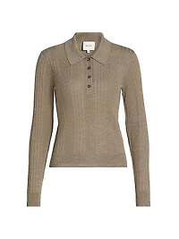 Hermia Rib-Knit Wool Polo Sweater
