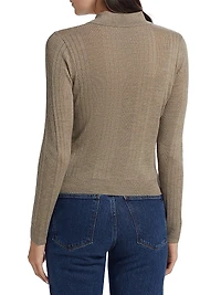 Hermia Rib-Knit Wool Polo Sweater