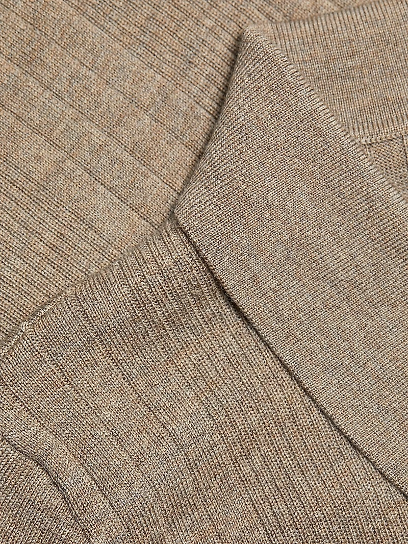 Hermia Rib-Knit Wool Polo Sweater