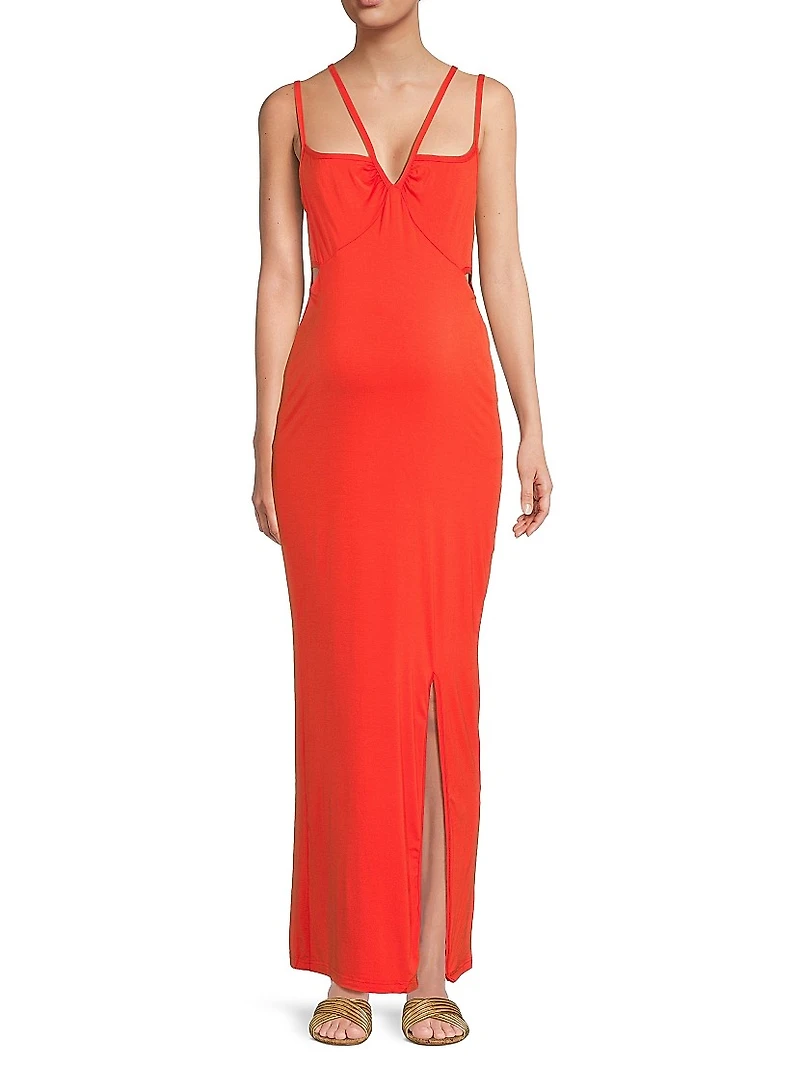 Bella Maternity Cut-Out Sleeveless Maxi Dress