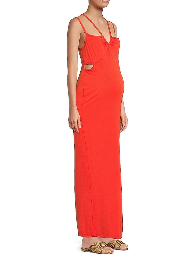 Bella Maternity Cut-Out Sleeveless Maxi Dress