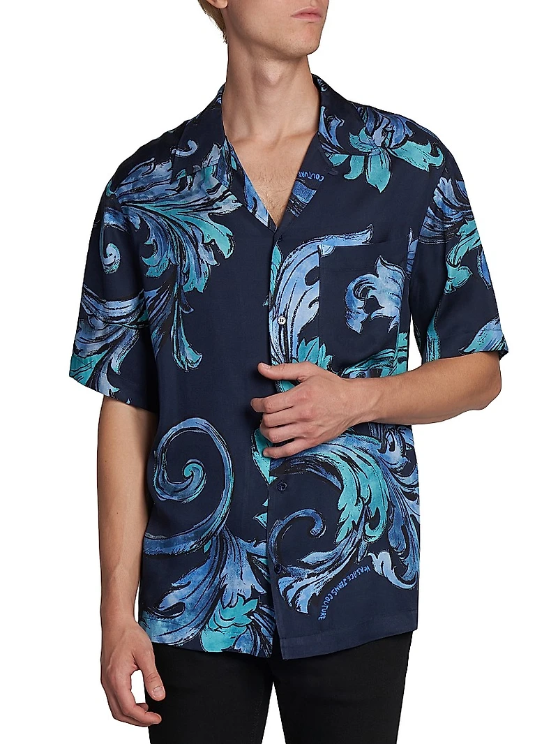 Barocco Short-Sleeve Camp Shirt