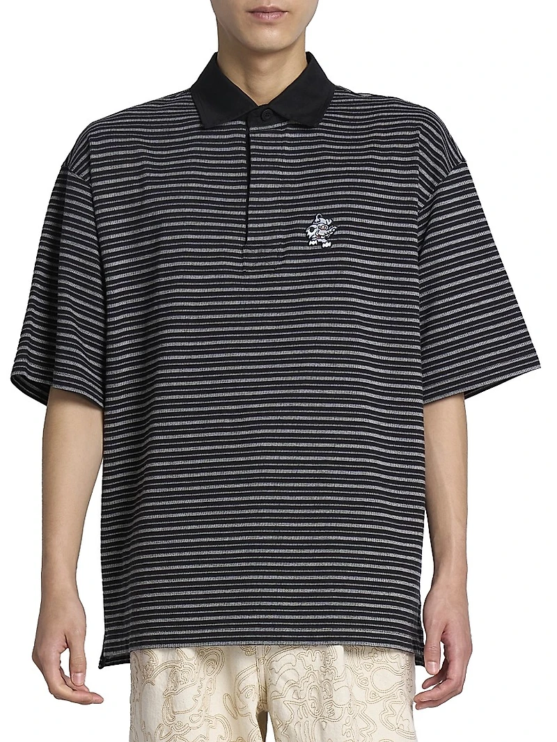 Kenzo x Verdy Elephant Striped Cotton Polo Shirt