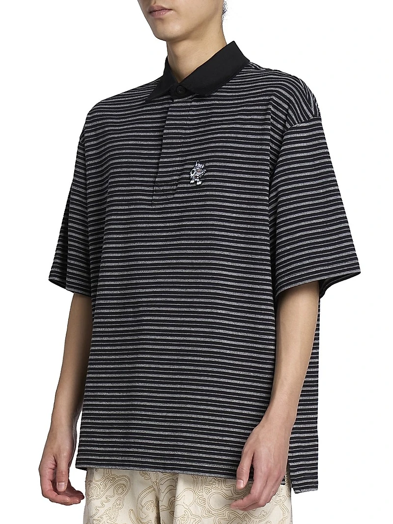 Kenzo x Verdy Elephant Striped Cotton Polo Shirt