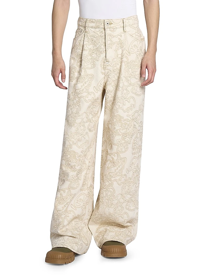 Kenzo x Verdy Embroidered Denim Straight-Leg Jeans