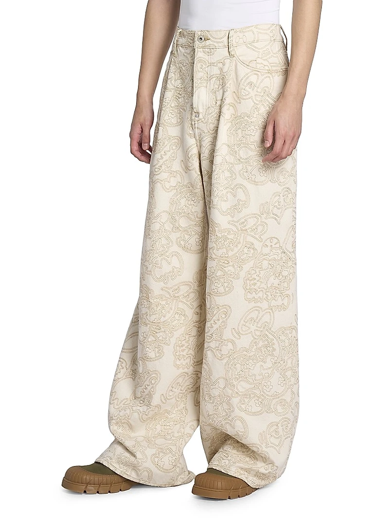 Kenzo x Verdy Embroidered Denim Straight-Leg Jeans