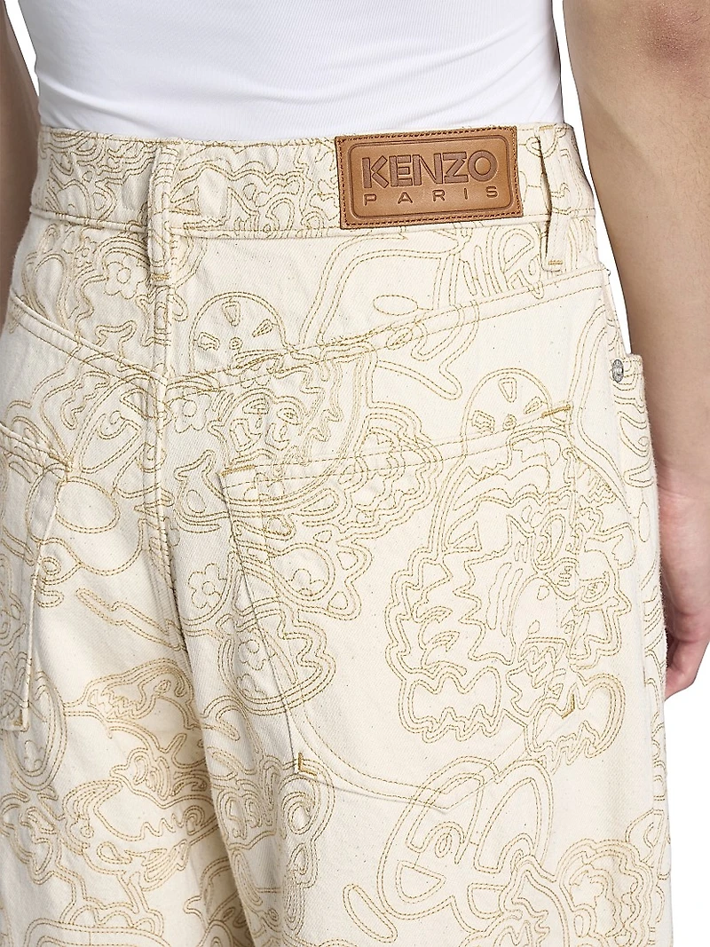 Kenzo x Verdy Embroidered Denim Straight-Leg Jeans