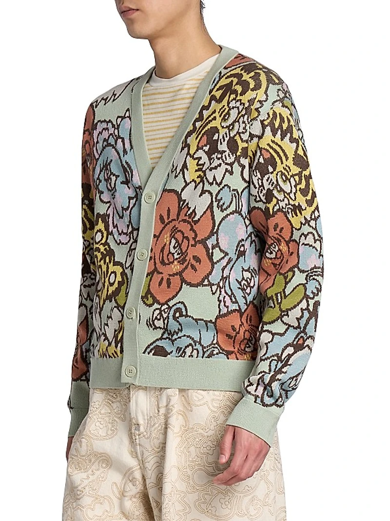 Kenzo x Verdy Intarsia-Knit V-Neck Cardigan