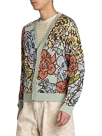Kenzo x Verdy Intarsia-Knit V-Neck Cardigan