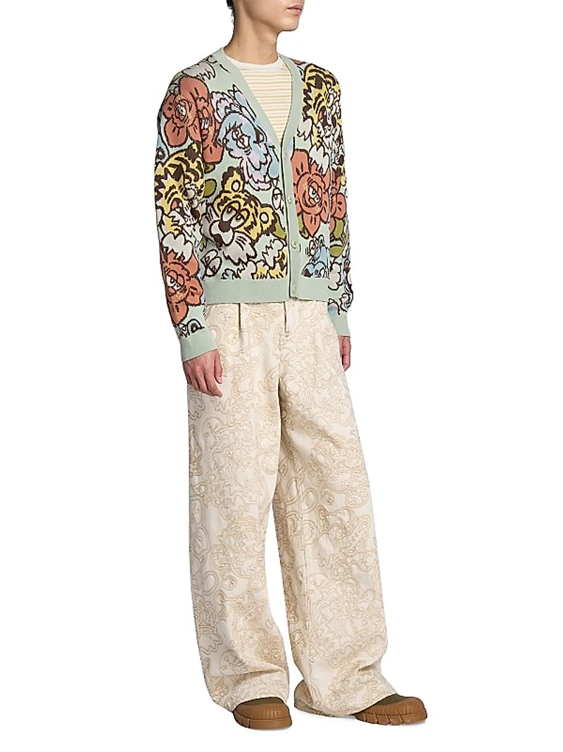 Kenzo x Verdy Intarsia-Knit V-Neck Cardigan