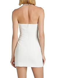 Crêpe Halter Double-Breasted Minidress