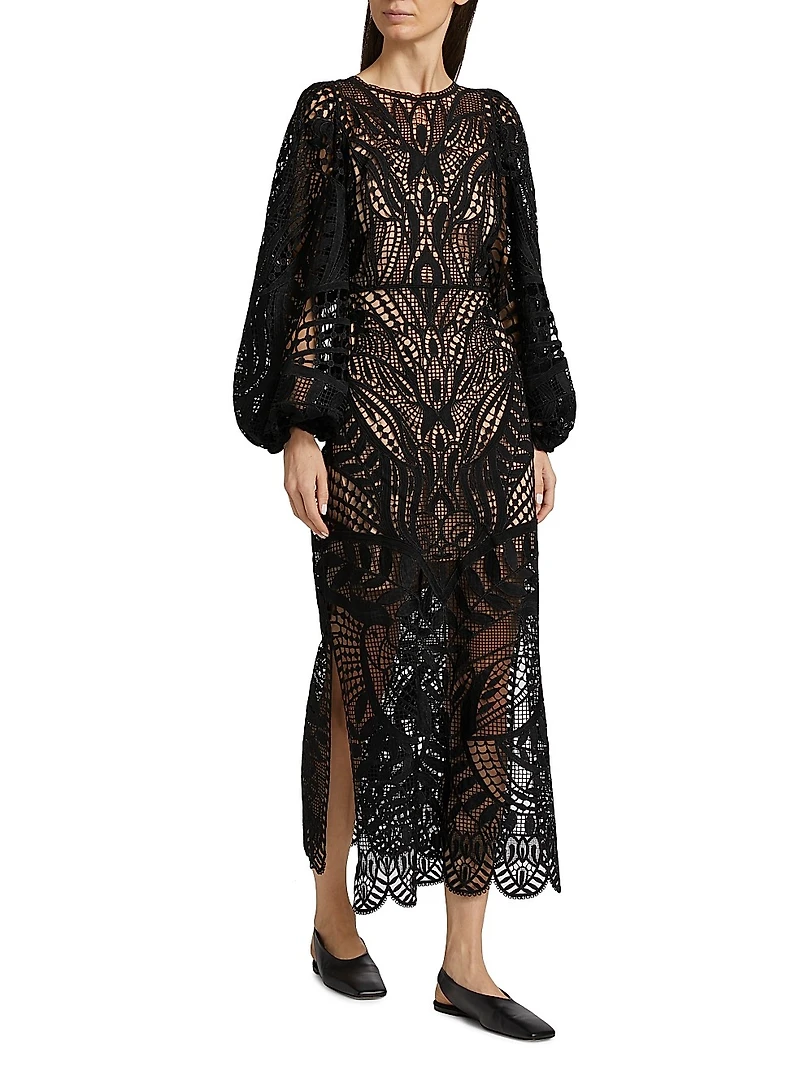 Nature Guipure Midi-Dress