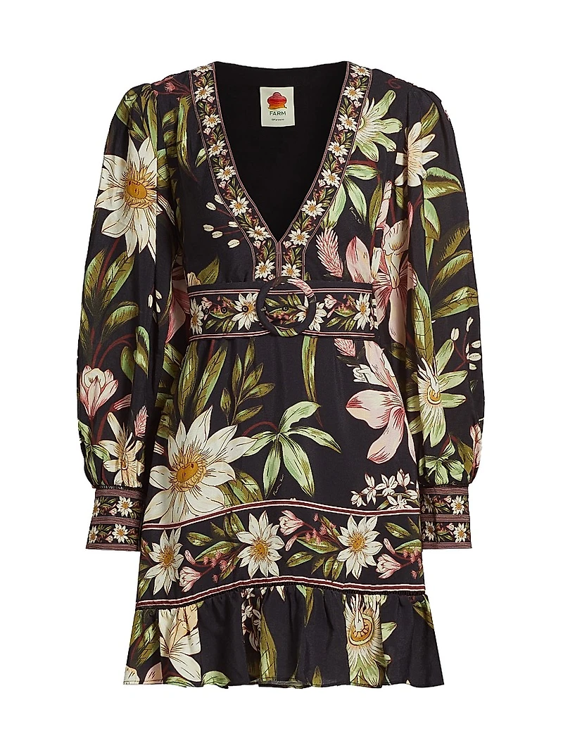 Surreal Flowers Belted Minidress