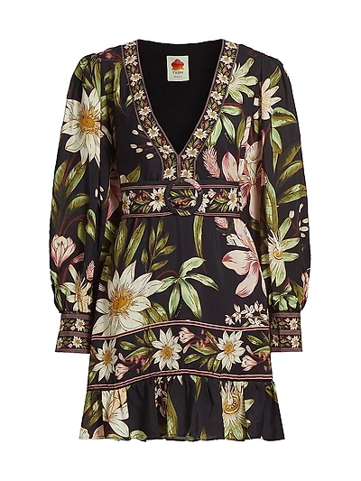 Surreal Flowers Belted Minidress
