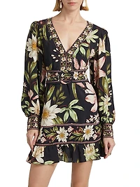 Surreal Flowers Belted Minidress
