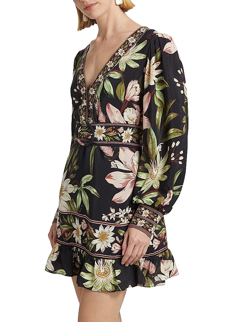 Surreal Flowers Belted Minidress