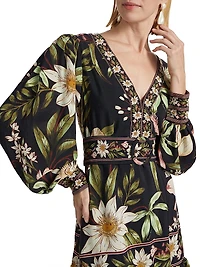 Surreal Flowers Belted Minidress