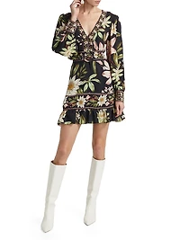 Surreal Flowers Belted Minidress