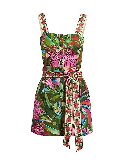 Jardin De Reve Floral Tie-Waist Romper