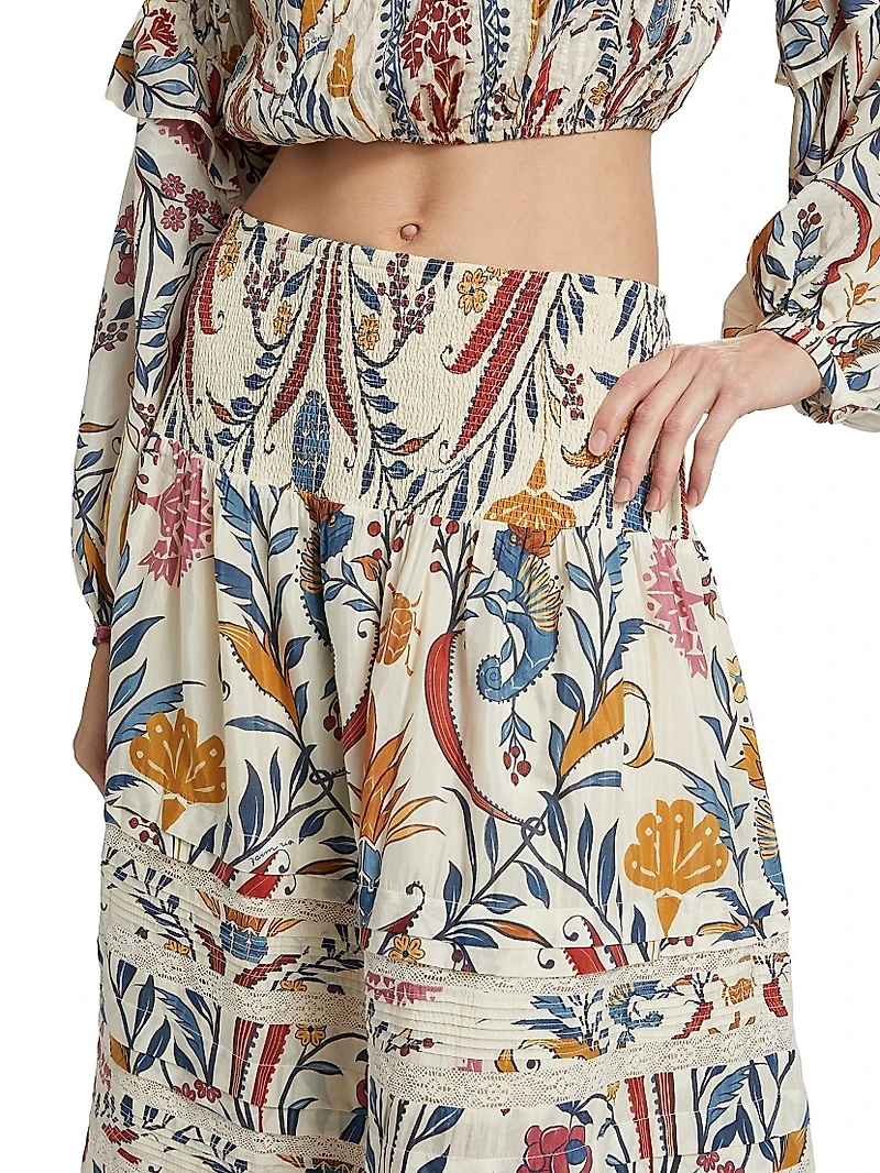 Romantic Printed Midi-Skirt
