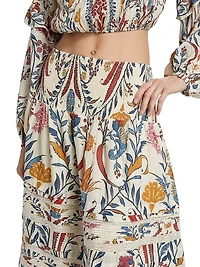 Romantic Printed Midi-Skirt