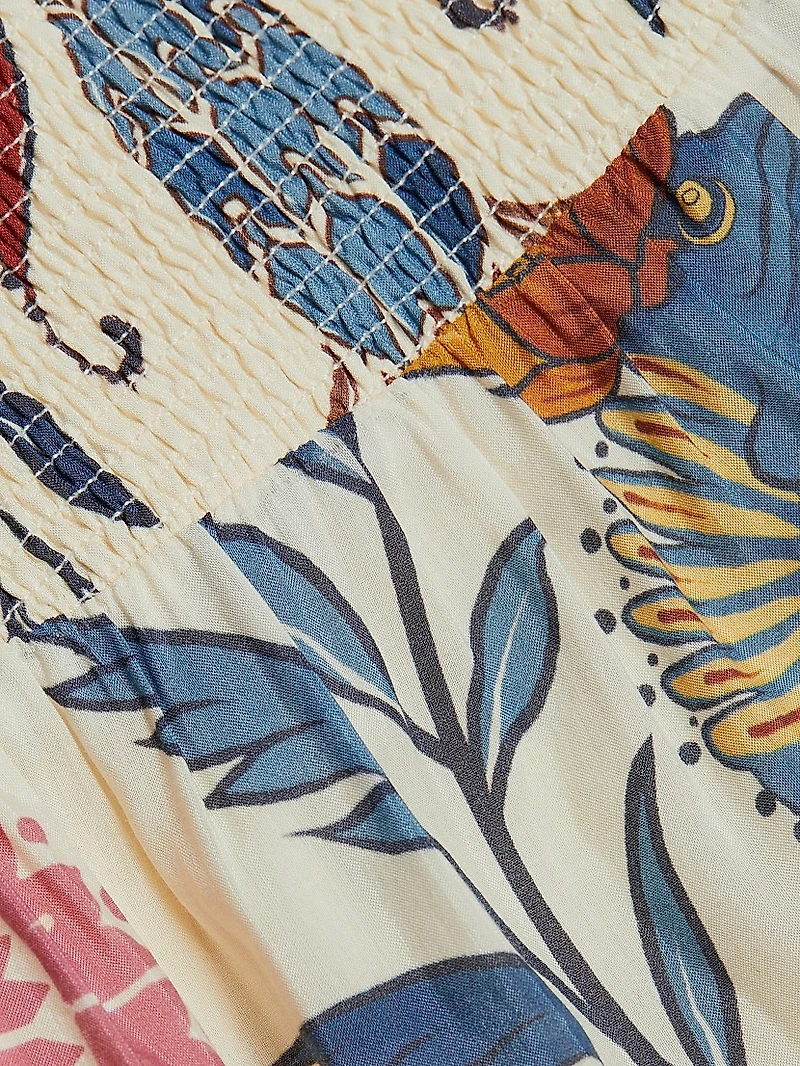 Romantic Printed Midi-Skirt