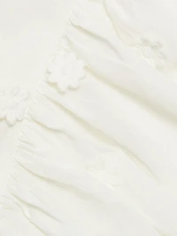 Puff-Sleeve 3D Flowers Blouse