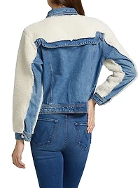 Backbend Faux Shearling Denim Jacket