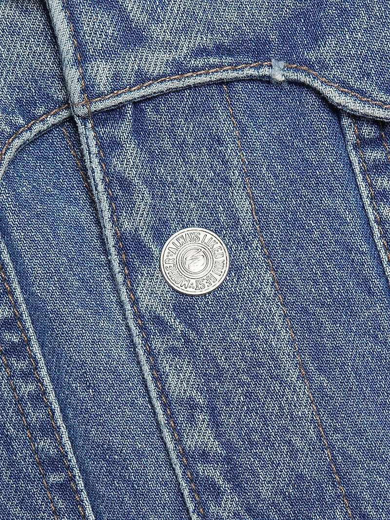 Backbend Faux Shearling Denim Jacket