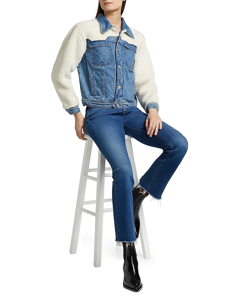 Backbend Faux Shearling Denim Jacket