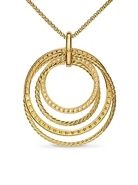 Crossover Trio Pendant Necklace in 18K Yellow Gold with Diamonds