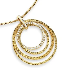 Crossover Trio Pendant Necklace in 18K Yellow Gold with Diamonds