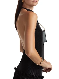 La Fete Charlotte Pleated Halterneck Midi-Dress