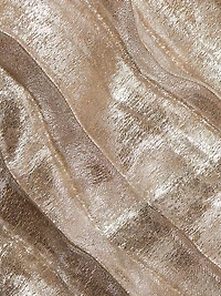 La Fete Parlour Metallic Ruched Balloon-Sleeve Gown
