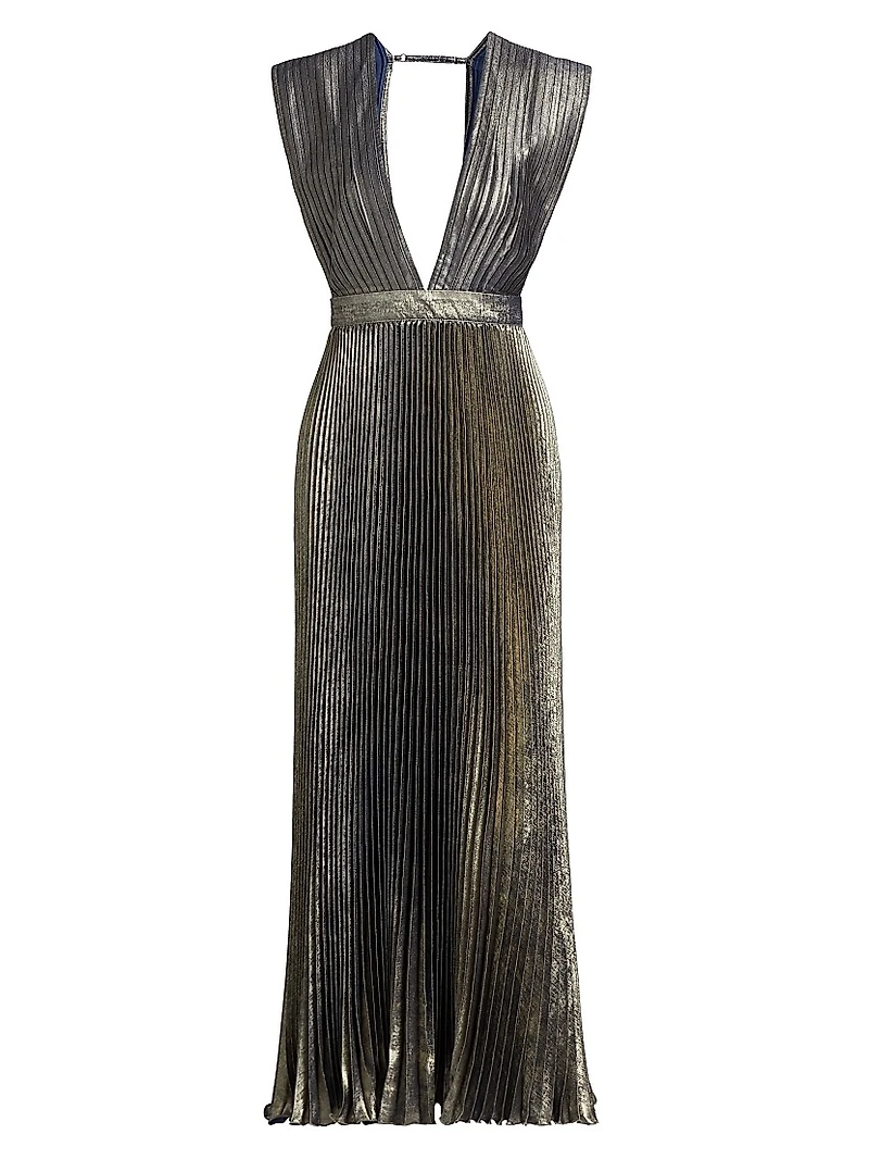 La Fête Gala Shimmer Pleated Gown