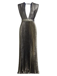 La Fête Gala Shimmer Pleated Gown