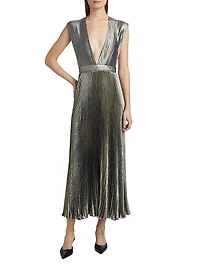 La Fête Gala Shimmer Pleated Gown