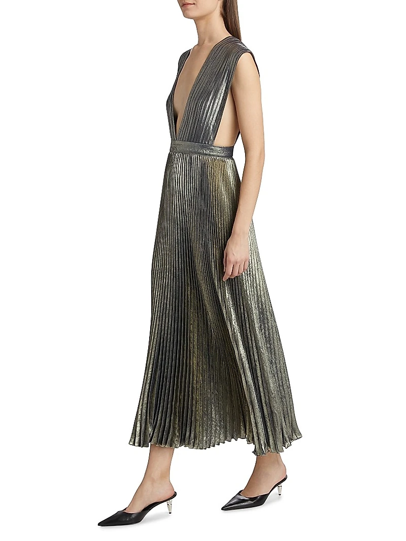 La Fête Gala Shimmer Pleated Gown