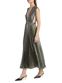 La Fête Gala Shimmer Pleated Gown