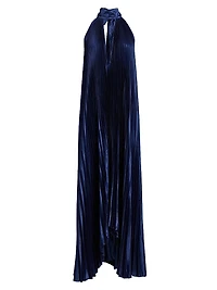La Fete Opera Pleated Halterneck Gown