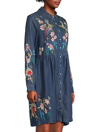 Embroidered Floral Shirtdress