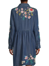 Embroidered Floral Shirtdress