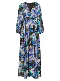 Izzy Metallic Floral Maxi Dress