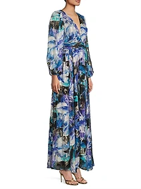 Izzy Metallic Floral Maxi Dress