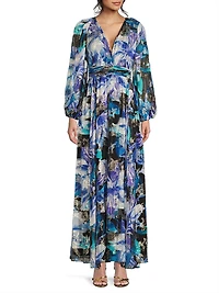 Izzy Metallic Floral Maxi Dress