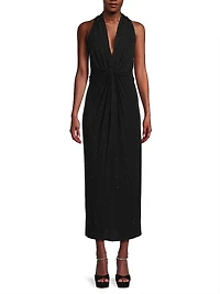 Talia Halter Gathered Cocktail Dress
