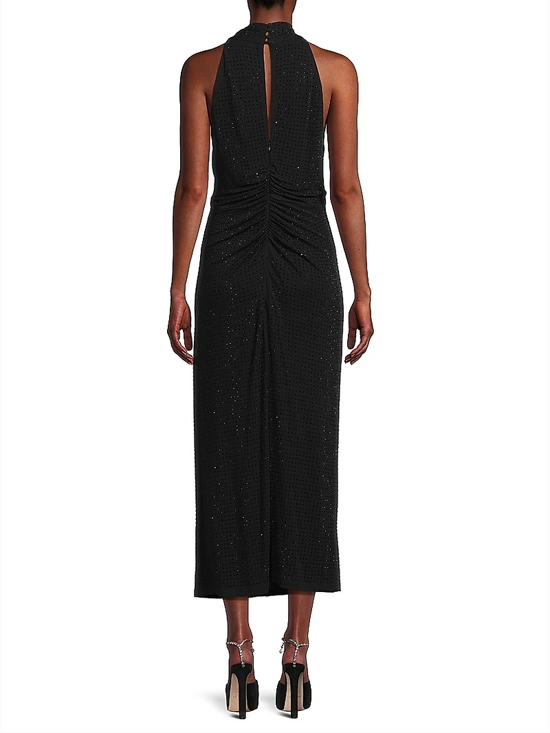 Talia Halter Gathered Cocktail Dress