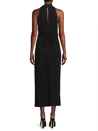 Talia Halter Gathered Cocktail Dress