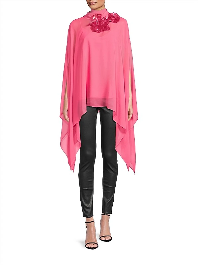 Ava Chiffon Cape Blouse