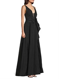 Caro Embellished Satin V-Neck Gown